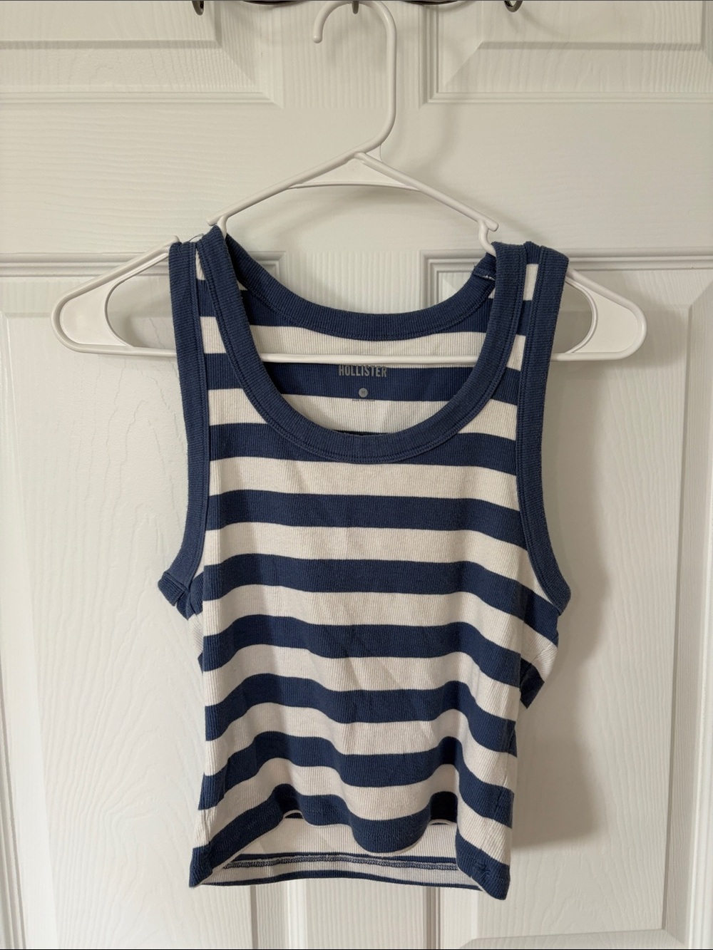 Hollister Navy & White Cropped Stripe Tank